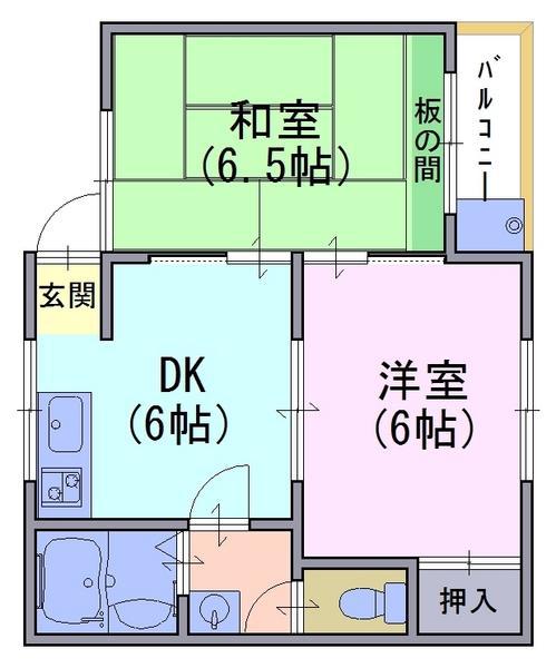 ベルメゾンナカムラ(2DK/3階)の間取り写真
