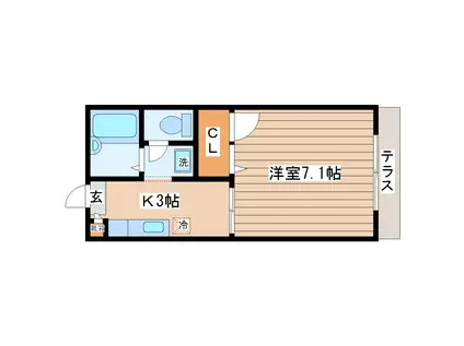 サン・メイプル(1K/1階)の間取り写真