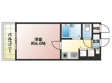 パルシオ三宮フラワーロード(1K/4階)の間取り写真