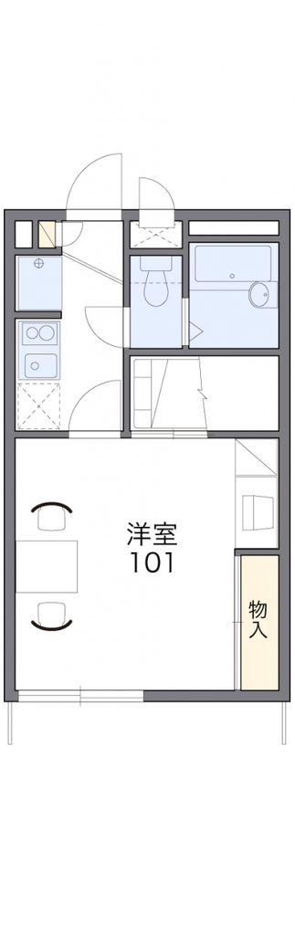 レオパレス古市場2(1K/2階)の間取り写真