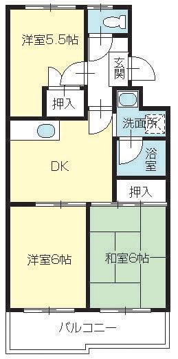 アルカディア21(3DK/3階)の間取り写真