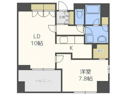 アーデンタワー福島ウエスト(1LDK/9階)の間取り写真