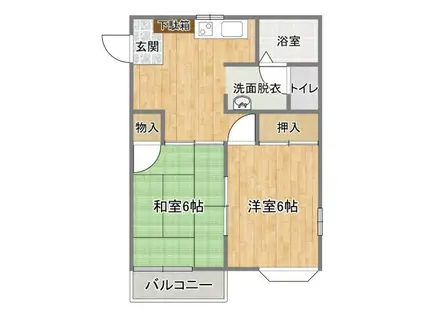 キャメルハウス(2DK/1階)の間取り写真