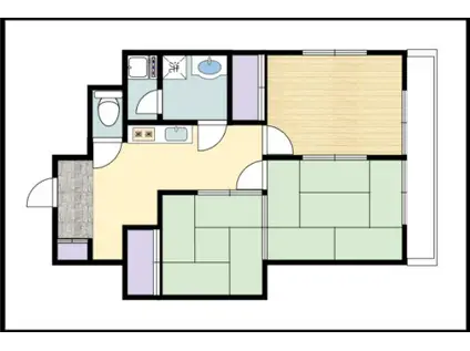 シティコーポ東古松(3K/5階)の間取り写真