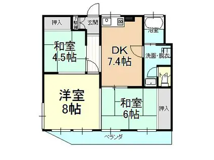 吉田ビル(3DK/3階)の間取り写真