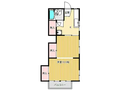 サンドリーム(1K/1階)の間取り写真