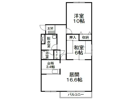 サンブライトハイツIV(2LDK/1階)の間取り写真