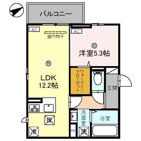 LA・FELICE(1LDK/2階)の間取り写真