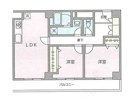 フェリス辰巳台(2LDK/2階)の間取り写真