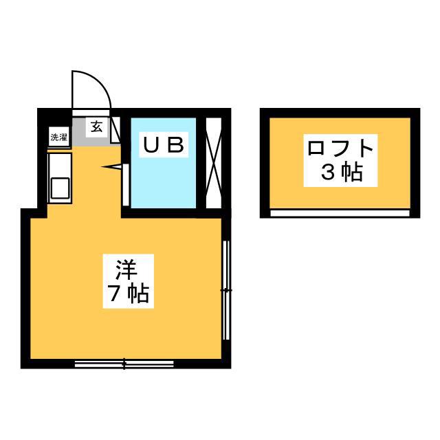 GFハイム(ワンルーム/2階)の間取り写真
