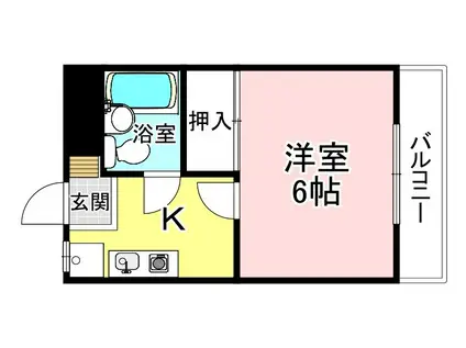 ハイツ晴斗XII(1K/2階)の間取り写真