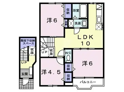 パークハイグランドII(3LDK/2階)の間取り写真