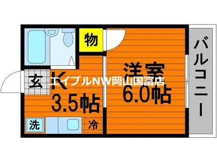 シスターグリーンマンション(1K/2階)の間取り写真