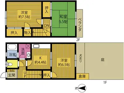 ガーデンハウス(3K/2階)の間取り写真