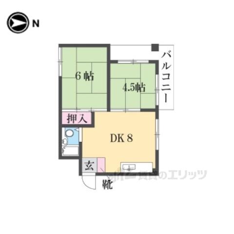 シティハイム上村(2DK/2階)の間取り写真