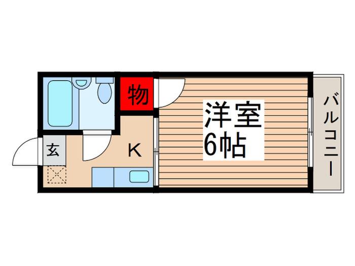 K・Tドミール(1K/1階)の間取り写真