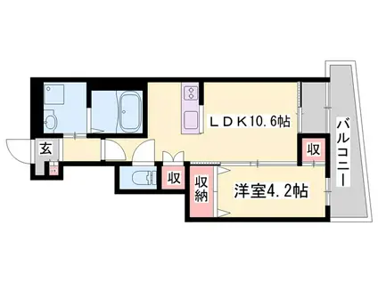 J・セレーノ(1LDK/1階)の間取り写真