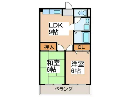 YKハイツ(2LDK/3階)の間取り写真