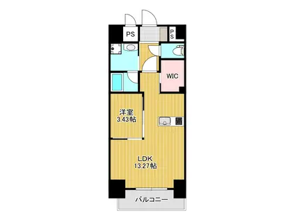 LEGEND鍛治町(1LDK/11階)の間取り写真