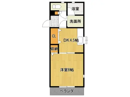 メゾン小林(1DK/3階)の間取り写真