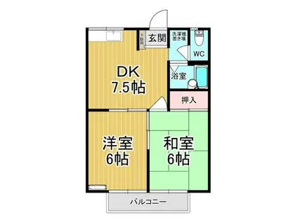 コーポラ・セゾン(2DK/2階)の間取り写真