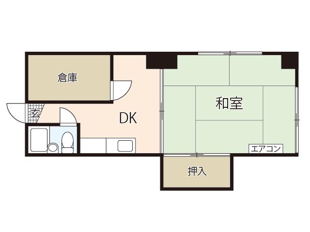 第2栗原ビル(1K/2階)の間取り写真