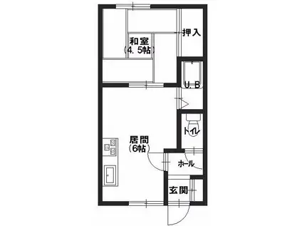 グットホーム宮前I(1DK/3階)の間取り写真
