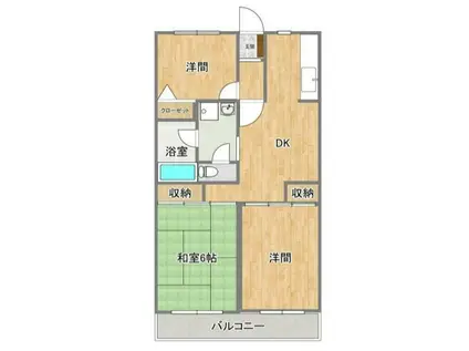 パ-クサイドマンション(3LDK/3階)の間取り写真