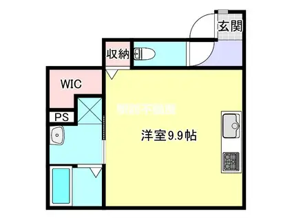 シャインラッシュII(ワンルーム/1階)の間取り写真
