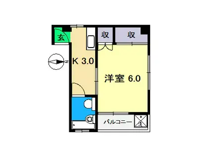 ロイヤルハイツ(1K/1階)の間取り写真