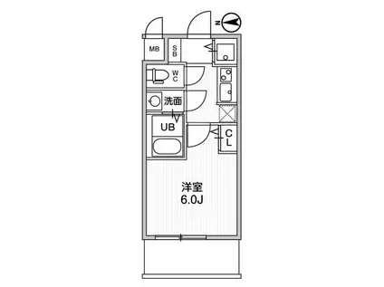 LA DOUCEUR江坂II(1K/3階)の間取り写真