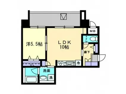 SUN FOREST 鹿田(1LDK/4階)の間取り写真