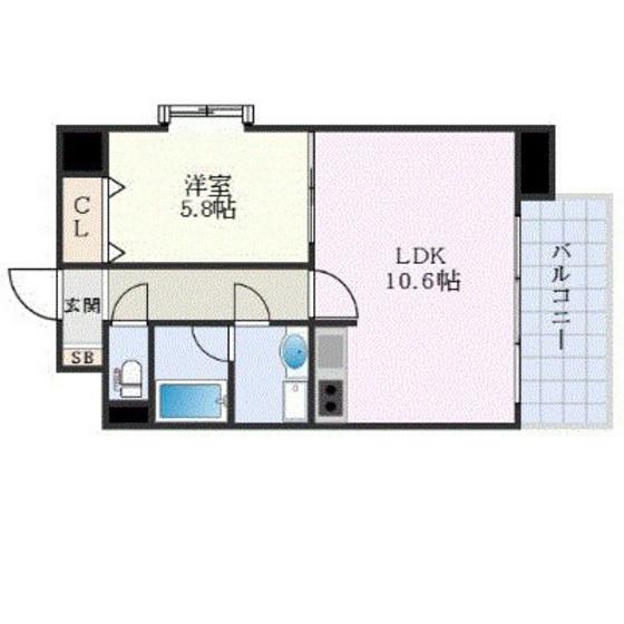 MARIO TERRACE 平野町(1LDK/2階)の間取り写真