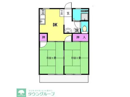 ハイツ美楽(2DK/2階)の間取り写真