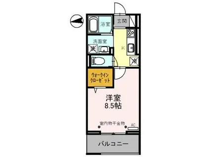 グリーンプラザ(1K/2階)の間取り写真