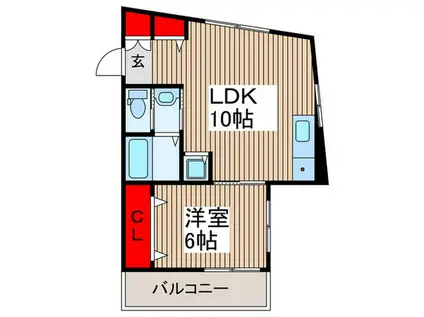 アモーレ所沢(1LDK/1階)の間取り写真