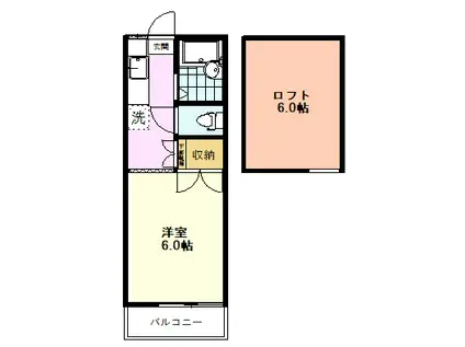 ロフトハウスA(1K/1階)の間取り写真