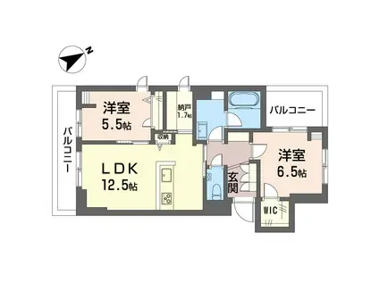 グランセレーノ 大井仙台坂(2SLDK/4階)の間取り写真