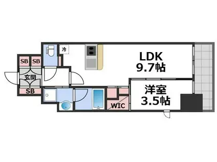 コンフォリア・リヴ北浜淡路町(1LDK/10階)の間取り写真