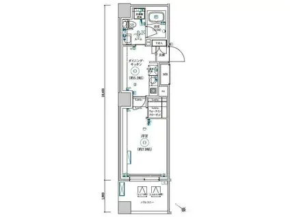LEXE AZEST横濱関内(1LDK/10階)の間取り写真