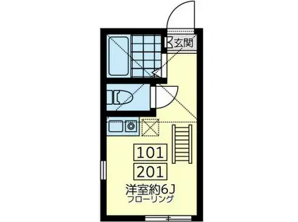 ユナイト南太田サクラメント(ワンルーム/1階)の間取り写真