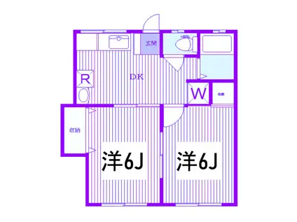 エクセルヤザワ(2DK/2階)の間取り写真