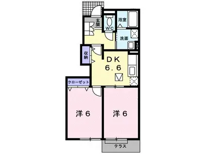 ファースト・ブランチI(2DK/1階)の間取り写真