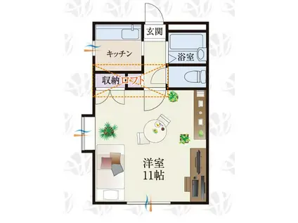 BCASA深谷IIRE-BORN(1K/2階)の間取り写真