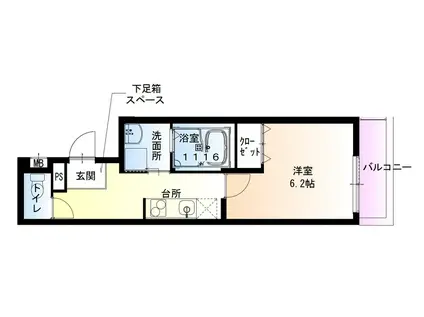 フジパレス中央長田II番館(1K/2階)の間取り写真
