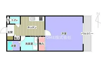 ウエストワン(1K/2階)の間取り写真