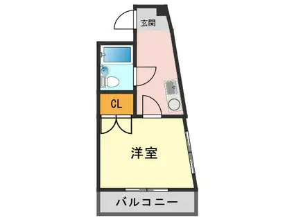 メゾンドールYASUDA(1K/4階)の間取り写真