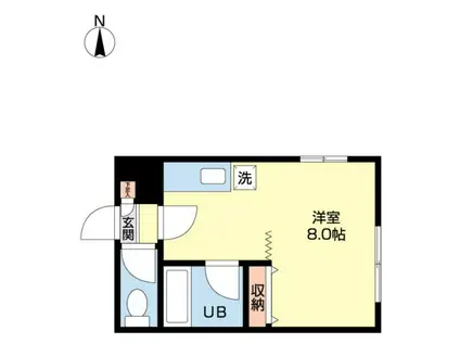 αNEXT北17条(1K/1階)の間取り写真