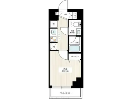 AZEST北千住(1K/4階)の間取り写真