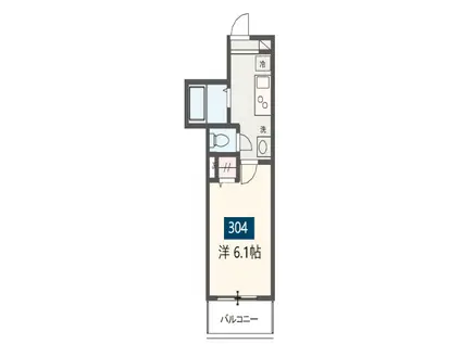 メルディア稲城長沼(1K/3階)の間取り写真